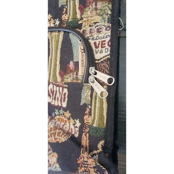 Vintage (c. 2000s) Bovano USA Co. Las Vegas‎ Canvas Tapestry Travel Tote Bag - Picture 3 of 6